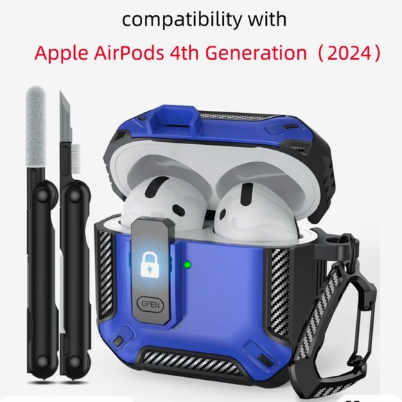 AirPods Gen 4 Protective Case - Strong, Durable, Shockproof, Sleek Design. Blue - Picture 2 of 2